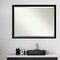Beveled Wood Bathroom Wall Mirror, Steinway Black Scoop Frame
